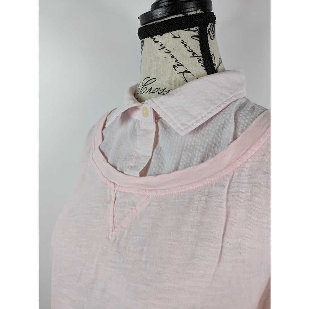 Tommy Hilfiger Womens Small Layered Blouse Light Pink Casual Work Top Shirt - Picture 6 of 11